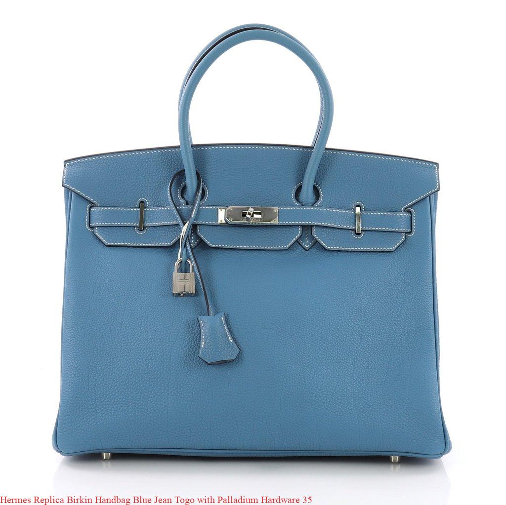 Hermes Replica Birkin Handbag Blue Jean 